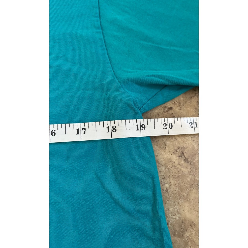 Vintage Adidas Sport T Shirt Mens Medium Blue Single Stitch Made in USA 90s - Picture 9 of 9